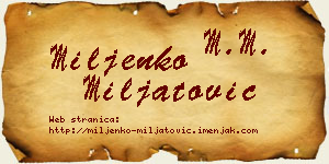 Miljenko Miljatović vizit kartica
